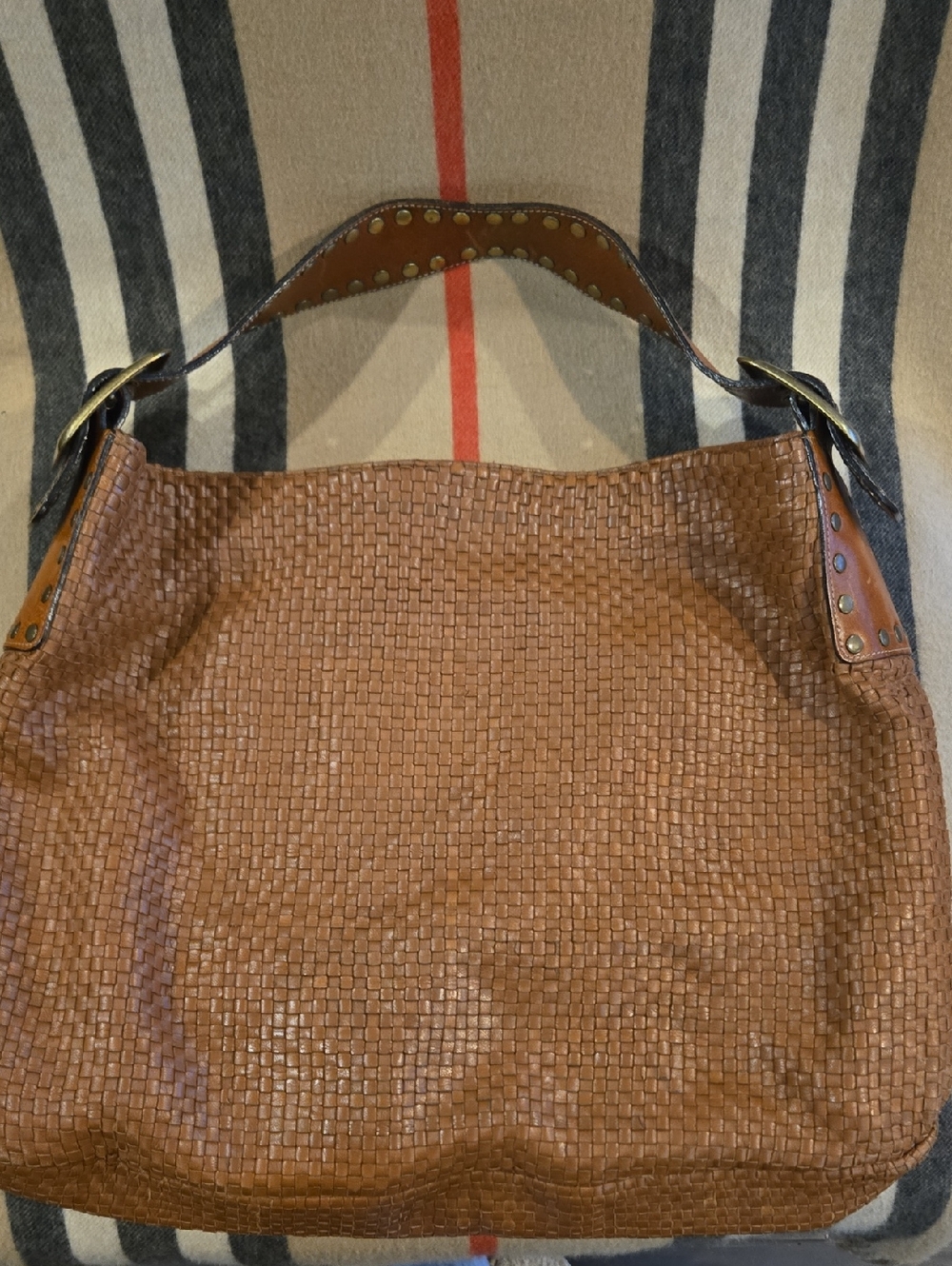 Be & D Hobo Brass Studded Purse